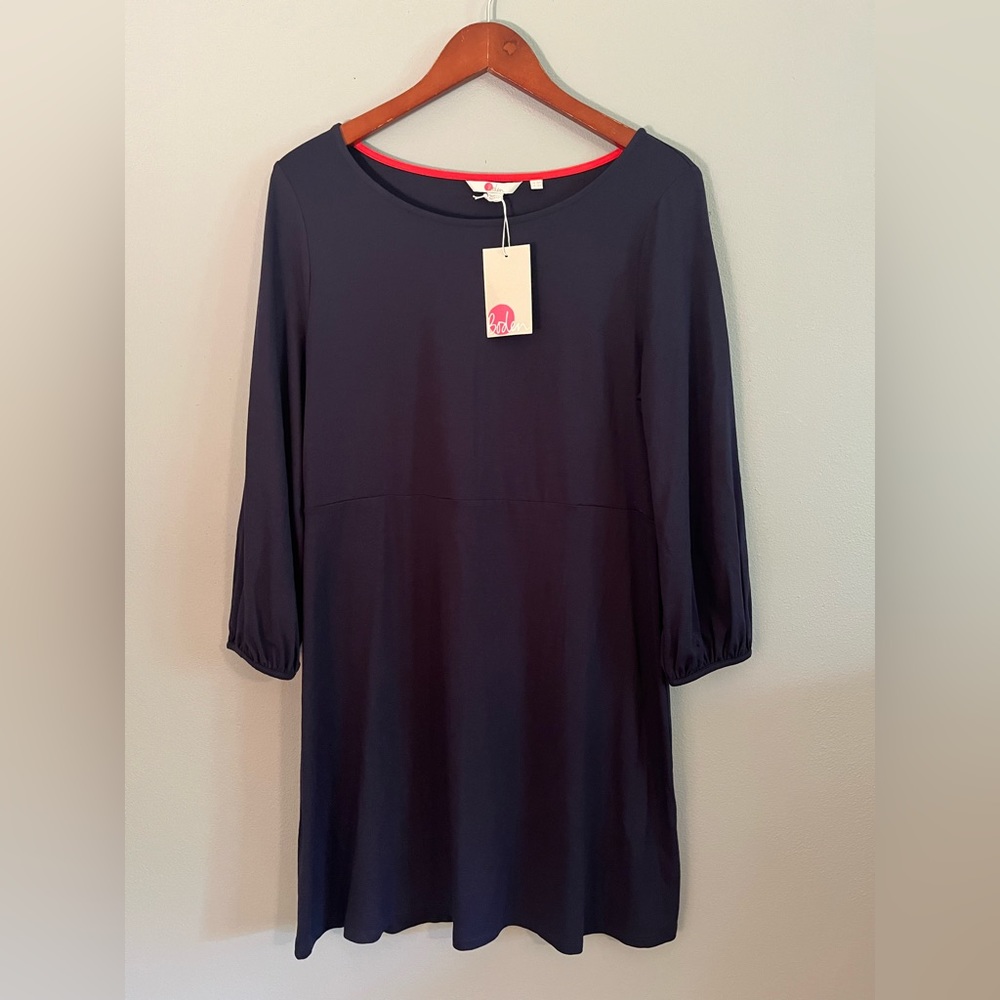 NWT Boden navy blue 3/4 sleeve dress (US 12R)